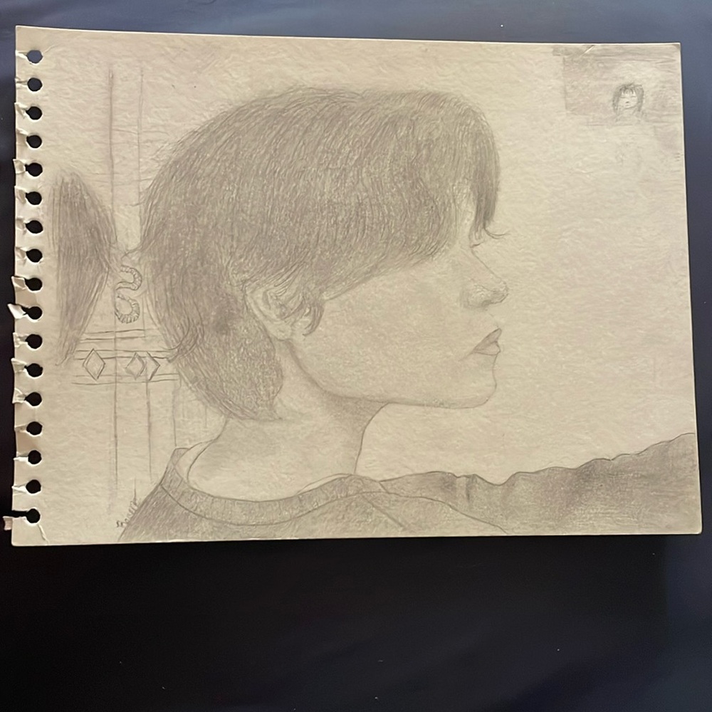 Boy in the mirror - drawing